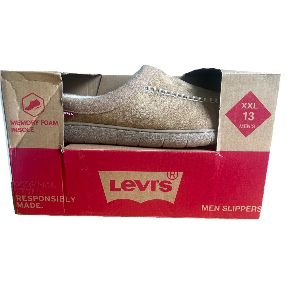Levi's Victor Comfort Clog Slippers Tan Size XXL Men’s 13 House Shoe New In Box